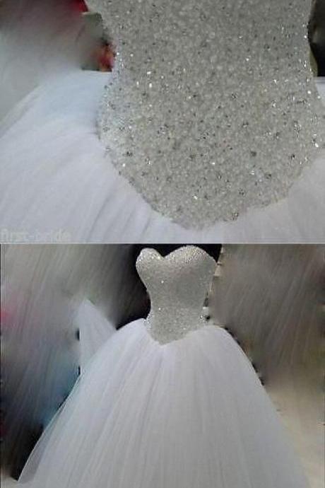 Wedding Dresses, Wedding Gown,Bling Beading Sequin Sweetheart A Line Princess Wedding Dresses