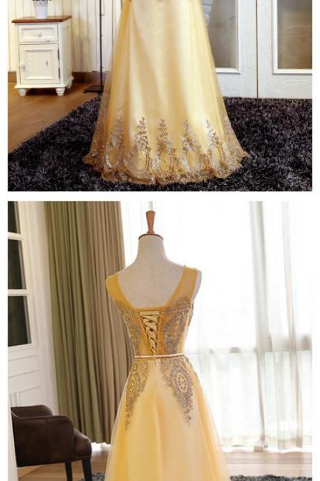 Gold Beading Prom Dress,long Prom Dresses,charming Prom Dresses,evening Dress, Prom Gowns, Formal Women Dress,prom Dress