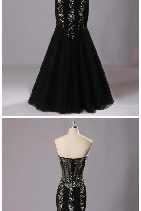 Black Mermaid Prom Dress,sweetheart Prom Dresses,evening Dress
