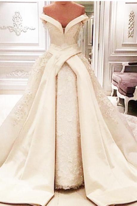 Wedding Dresses, Wedding Gown,Luxury Ball Gown Lace Wedding Dresses