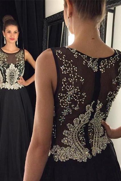 Black Prom Dresses,backless Prom Dress,sexy Prom Dress,simple Prom Dresses,2017 Formal Gown,beading Evening Gowns,beaded Party Dress,prom Gown