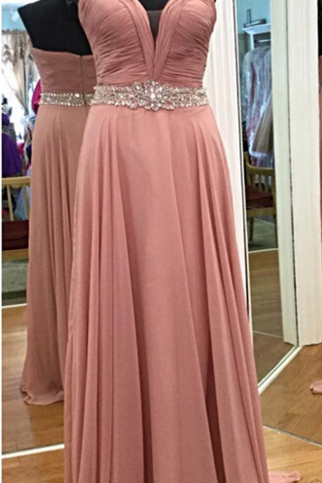 Prom Dress,modest Prom Dress,sweetheart Blush Pink Beading Prom Dress Simple Evening Dresses Long Formal Dress