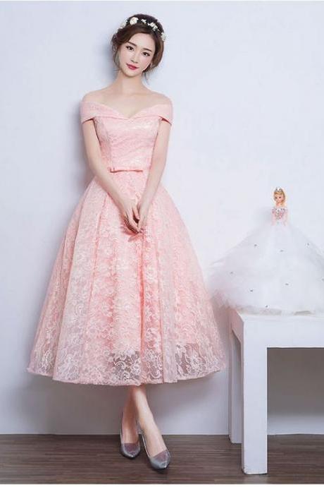 Prom Dresses,pink Evening Gowns,lace Formal Dresses,off The Shoulder Prom Dresses,fashion Evening Gown,beautiful Evening Dress,pink Formal