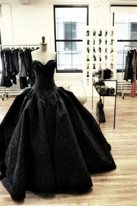 Black Prom Dresses,sweetheart Prom Dress,taffeta Prom Dress,simple Prom Dresses,formal Gown, Evening Gowns,ball Gowns Party Dress,long Prom Gown