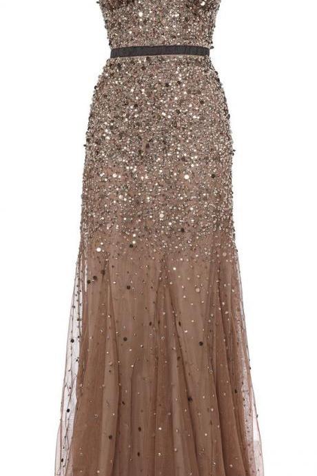 Mermaid Prom Dresses,champagne Party Dress,tulle Prom Dress,modest Evening Gowns,elegant Party Dresses,long Evening Gowns