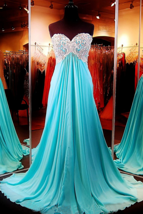 Gorgeous Prom Dress,sweetheart Prom Dress,open Back Prom Dress,chiffon Prom Dress,long Prom Dress,floor Length Prom Dress,crystal Beaded Prom