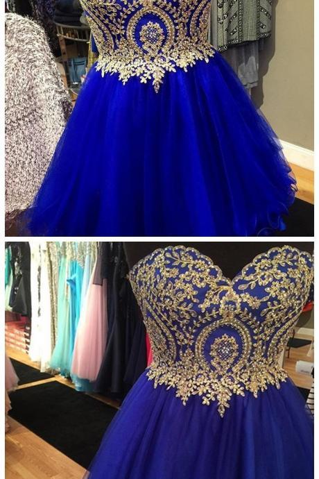 Royal Blue Homecoming Dresses,short Prom Dresses 2017,cocktail Dresses,lace Appliques Homecoming Dresses