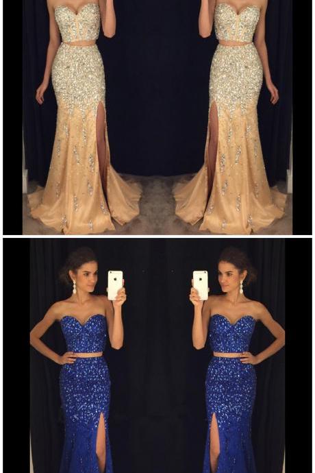 New Arrival Prom Dress,Modest Prom Dress,sparkly prom dresses,pageant gowns,two piece prom dresses,mermaid evening dress,long prom dresses 2017