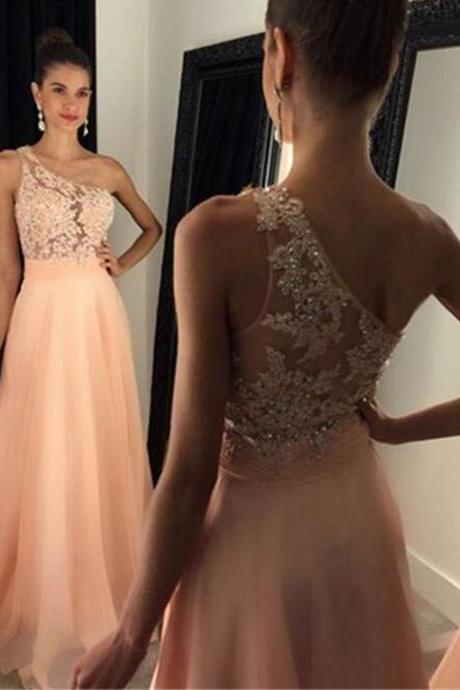 Beaded Prom Dress,one Shoulder Prom Dress,lace Prom Dress,fashion Prom Dress,sexy Party Dress, Style Evening Dress