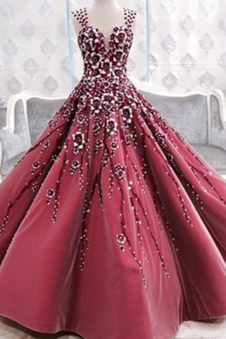 Prom Gown,prom Dresses,burgundy Evening Gowns,party Dresses,burgundy Evening Gowns,ball Gown Formal Dress,evening Gowns For Teens