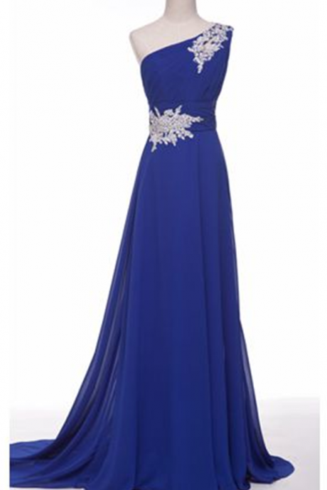 Prom Dress,sexy Elegant Royal Blue Evening Dress,evening Dress,discount Evening Dress,formal Evening Dress,beading Evening Dress,chiffon Evening