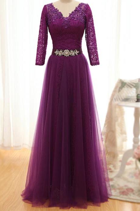 Prom Dress, Appliques Sexy Prom Dress,long Sleeve Prom Dress,appliques Evening Dress,long Evening Gowns,high Quality Graduation Dresses,wedding