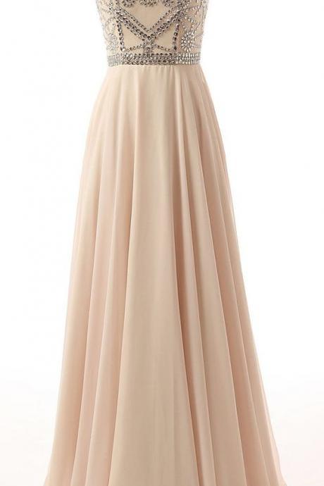 Prom Dresses,sexy Floor Length Beaded Cap Sleeve Chiffon Prom Gown, Evening Gown ,wedding Guest Prom Gowns, Formal Occasion Dresses,formal Dress