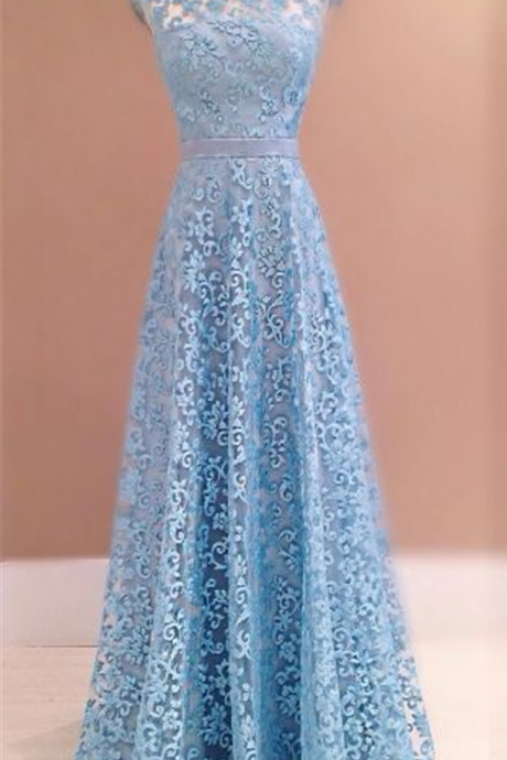 Real Iamge Picture Evening Dresses, A-line Sheer Bodice Prom Dress, Lace Backless Bow Long Formal Prom Dresses, Party Gowns