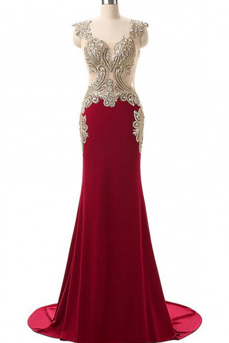 In Stock Charming Jersey Square Neckline Mermaid Evening Dresses With Rhinestones