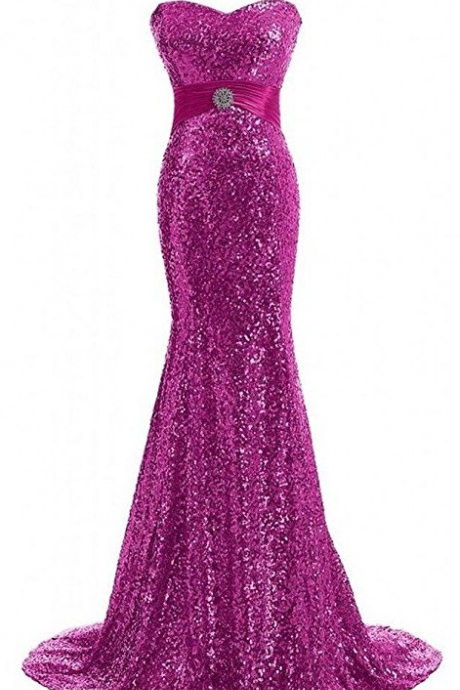 Gorgeous Sequins Formal Evening Dress Long Mermaid Prom Ball Gown