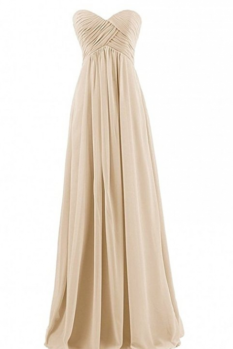 Women's Sweetheart Bridesmaid Dress Long Formal Evening Prom Gown