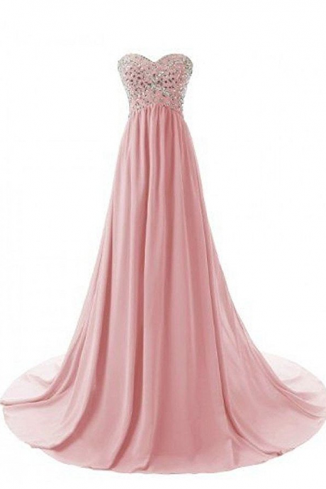 Long Crystals Evening Gowns For Women Formal Guest Of Wedding Dress