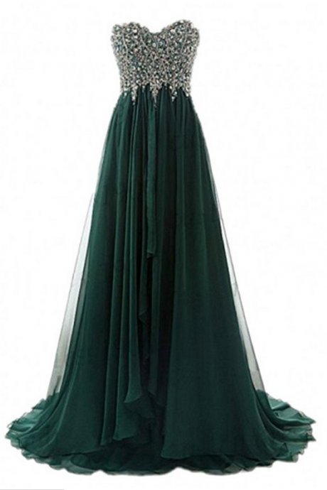 Women's Rhinestones Formal Evening Dresses Long Prom Party Gowns