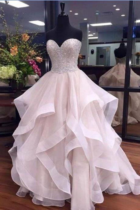 Sweetheart Ball Gown Long Prom Dresses For Teens,beaded Evening Dresses,sparkly Prom Dresses,gorgeous Party Dresses,cute Dresses,princess Dresses