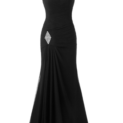 Long Sleeves Mermaid Chiffon Gown with Slit Daffodil Plus Size main image 1