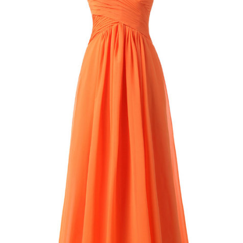 Formal Bridesmaid Dresses In Orange Black Chiffon Wedding Gown on Luulla