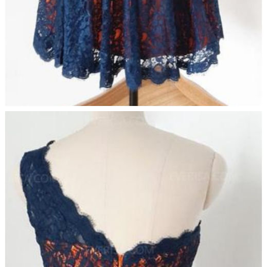One Shoulder Sleeveless Lace Dress With Sash Clover main image 1