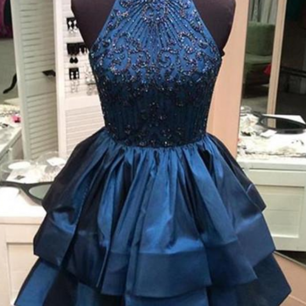 Blue sequin dress, cute dress, Short Prom Dress Homecoming Dress main image 0