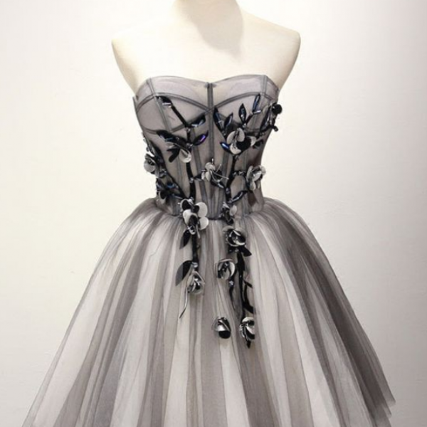 Homecoming Dresses,A line tulle lace short prom dress, homecoming dress,DP24576