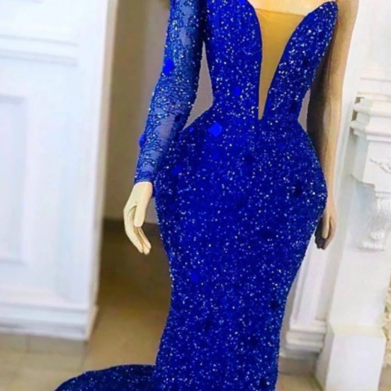 royal blue dinner gown