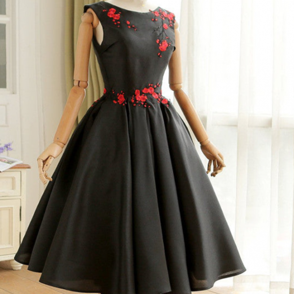 homecoming Dresses,Vintage Style Tea Length Wedding Party Dress,Prom Dress Short Formal Dress