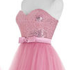 Lovely Pink Short Tulle And Sequins Homecoming..