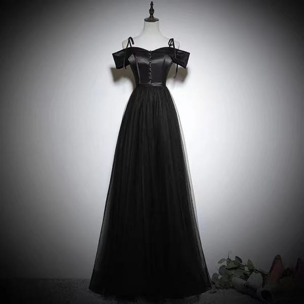 strapparty dress,sexy prom dress, cute black evening dress