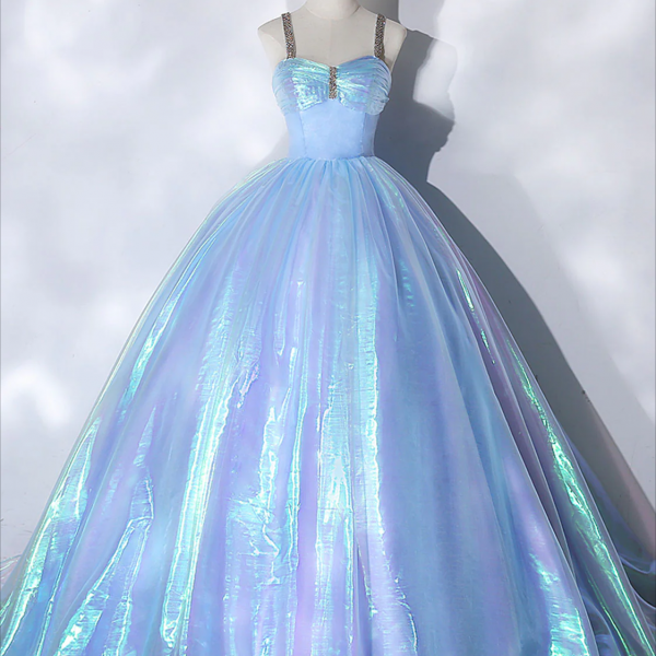Prom dresses, Blue Sweetheart Neck Long Prom Dress, Unique Blue Sweet Dress