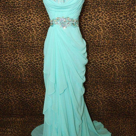 Charming Prom Dress Sequined Prom Dress Mermaid Prom Dress Chiffon Prom ...