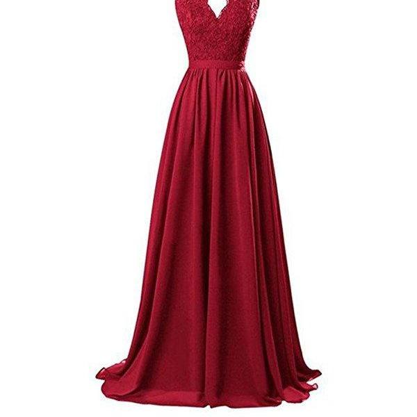 V-neck Lace and Chiffon Dresses with Open Back Gold