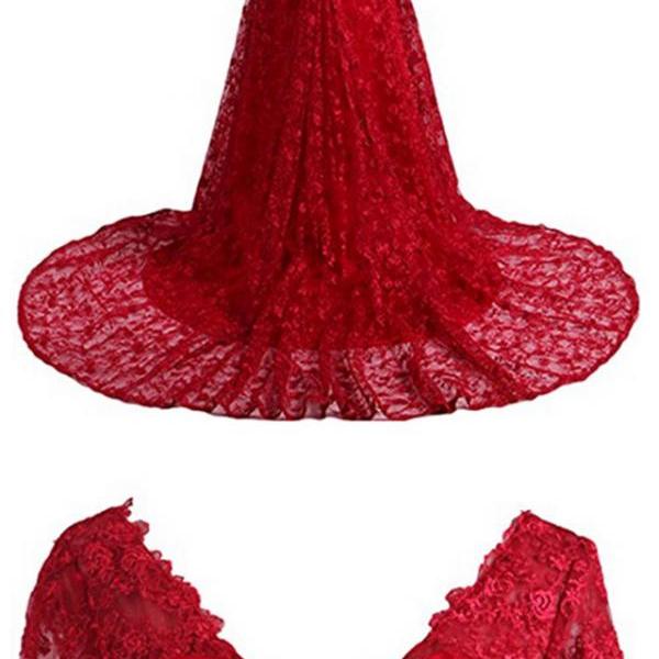 Mermaid V-neck Lace Up Tulle Gown Regency