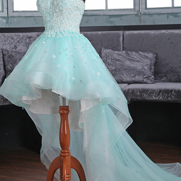 short in front long in back dress prom High Low Lace Gown Short Navy Blue fo – Siaoryne 4 bones in the bodice VSTEXTILE Short Front Long Back