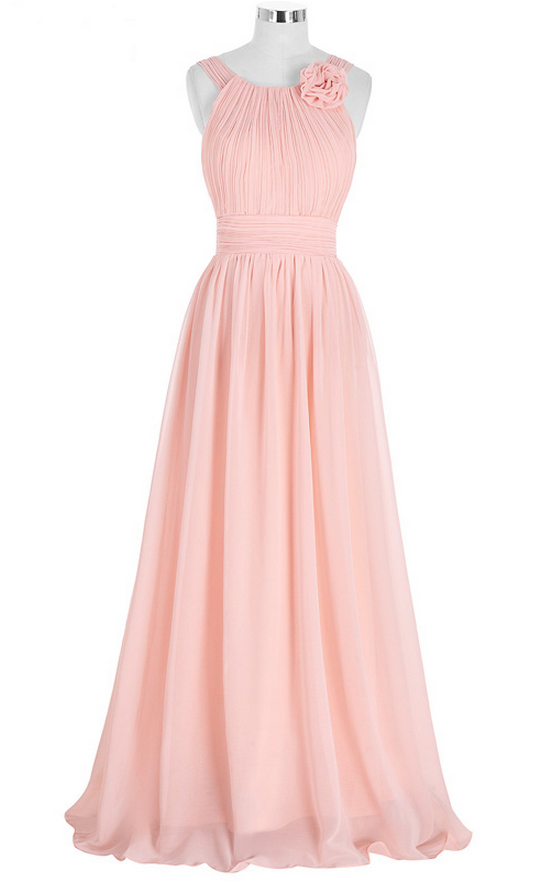 Bridesmaid Dresses,pink Bridesmaid Dress Long Chiffon Beach Bridesmaid