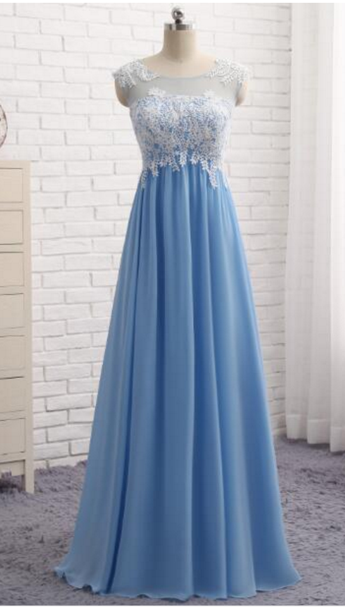 A Pale Blue, Sleeveless Evening Dress on Luulla