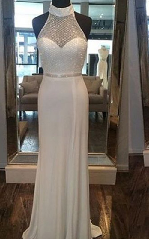 Tahiti Mermaid Halter Ruffle Chiffon Long Bridesmaid Dress