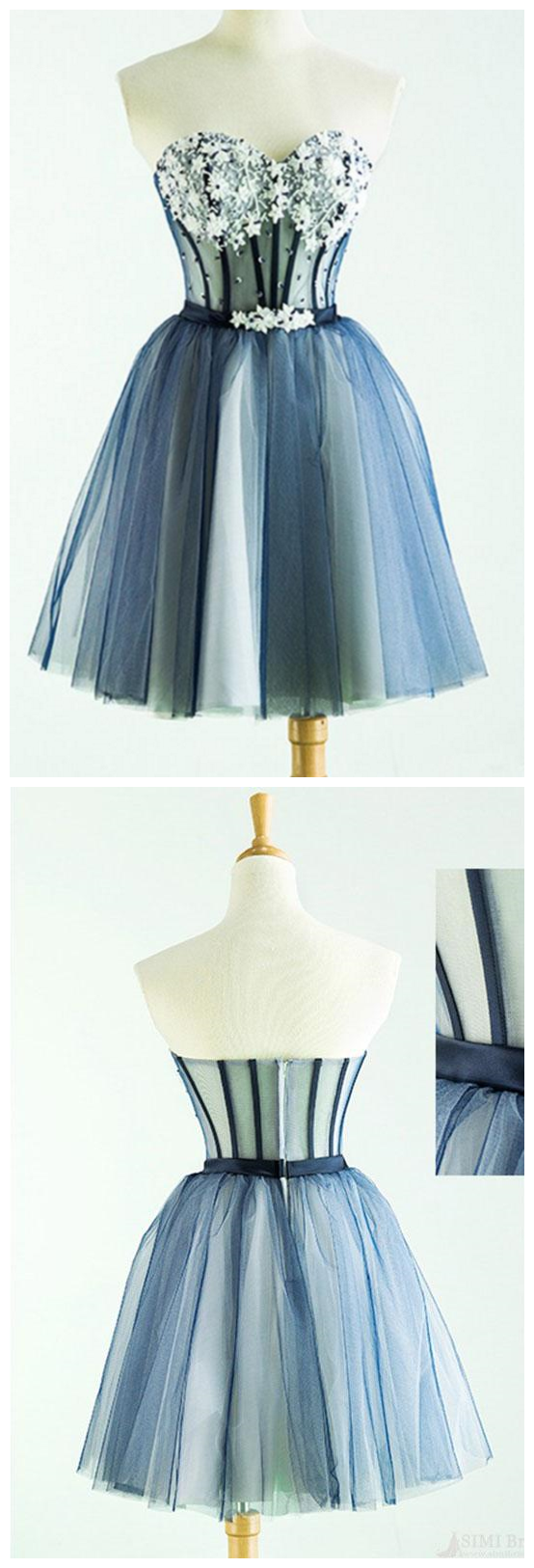 Cute A-Line Sweetheart Tulle Short Party Dress Homecoming Dress Formal Dress