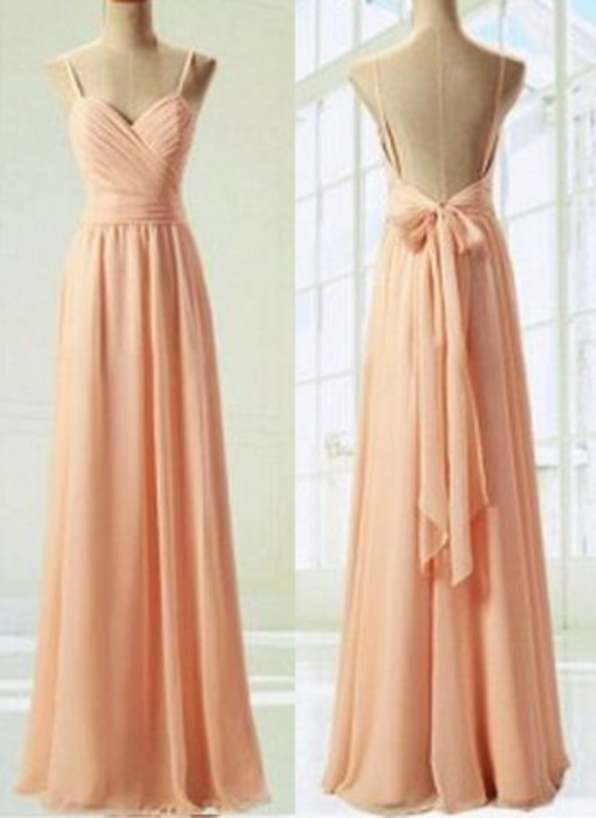A Line Sweetheart Pearls Chiffon Pink Prom Dresses LBQ3440