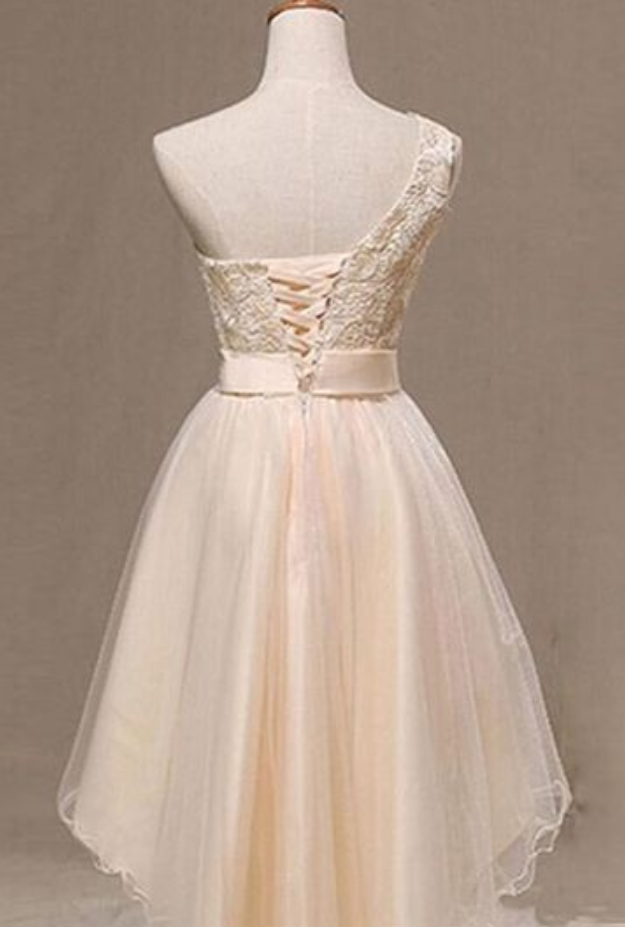 Tulle Homecoming Dresses One Shoulder Short Prom Dress VMH48