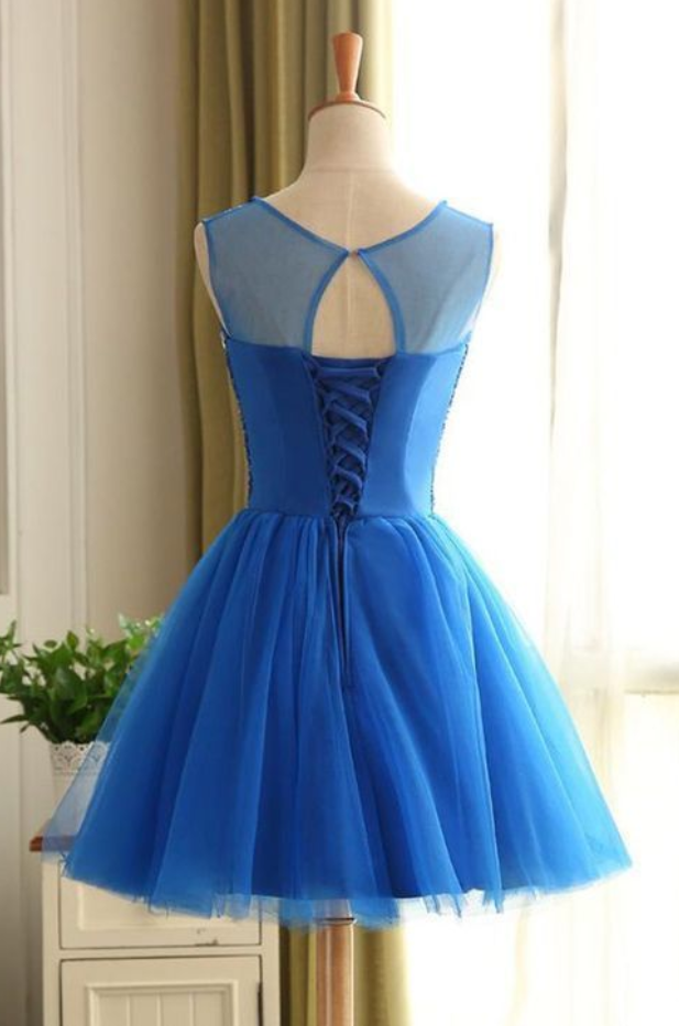Custom Made Blue Dress,short Prom Dress,graduation Party