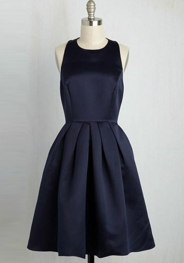 short formal dresses navy blue Sparkly A-line V-neck Prom Homecoming Dresses Holiday Collection Style:Dress F V Neck Knitted Cutout
