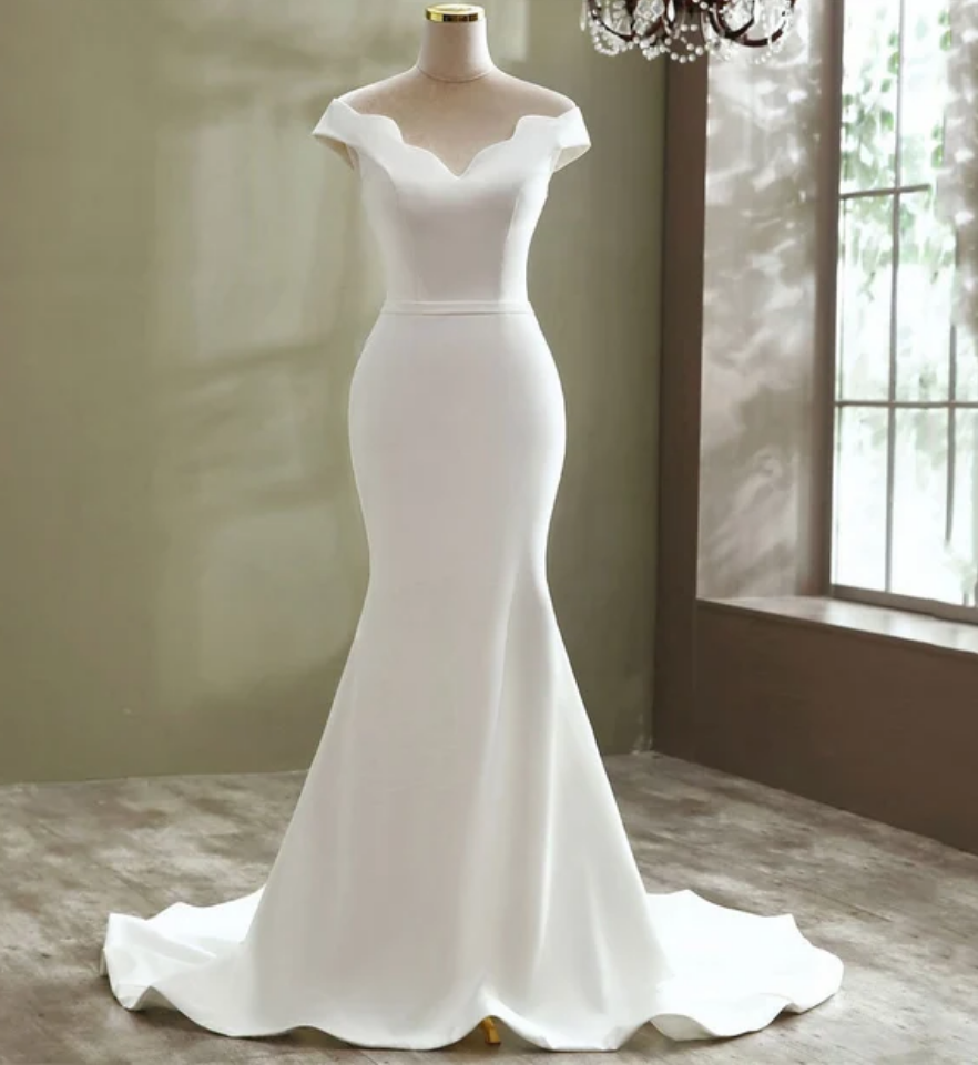 Prom Dresses Wedding Dress Elegant Mermaid Wedding Dress Floor Length ...