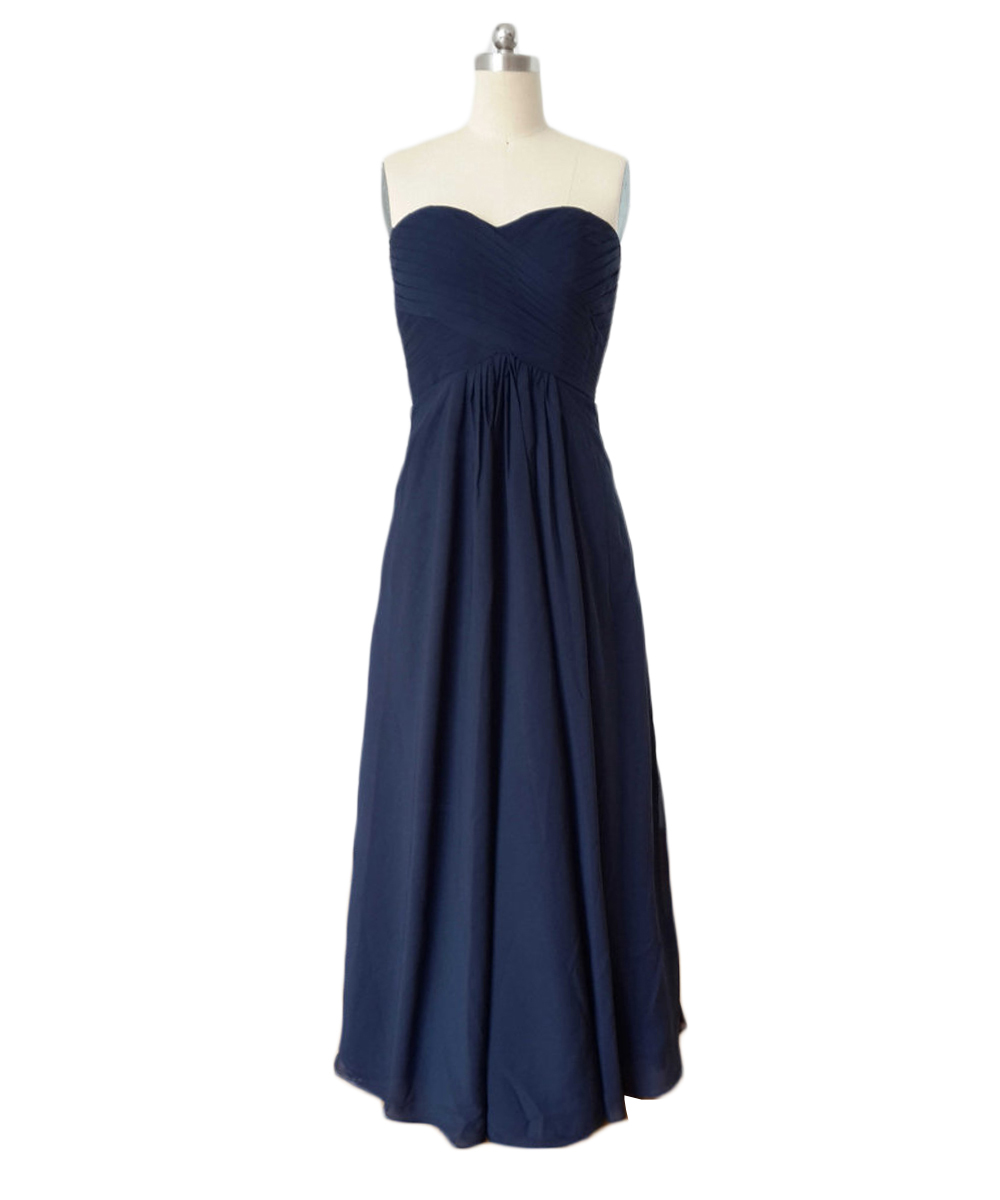 Dusty Blue A-Line Sweetheart Neckline Chiffon Dress main image 0