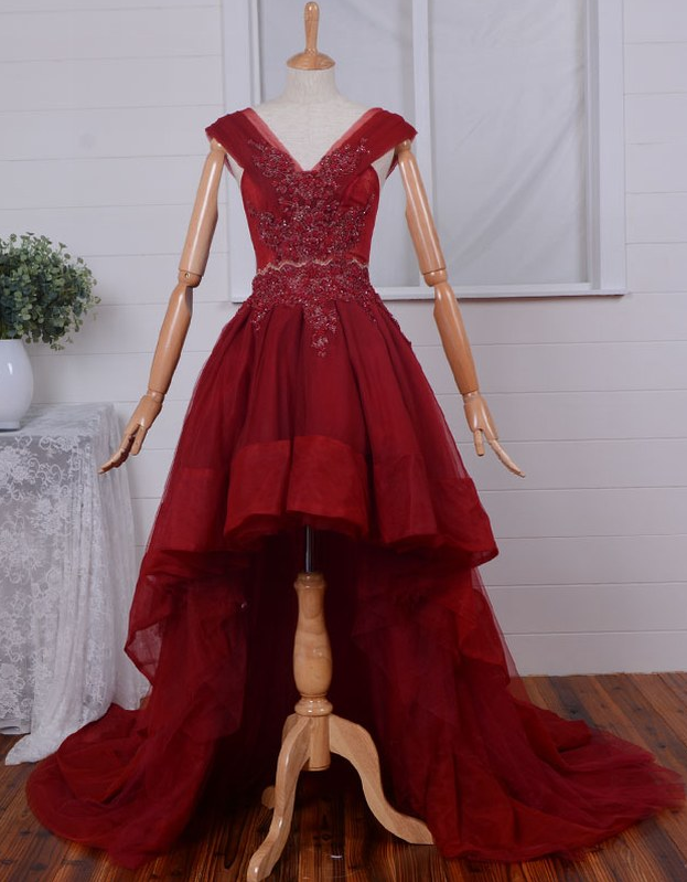 Elegant Tulle Lace Applique Formal Prom Dress, Beautiful Long Prom