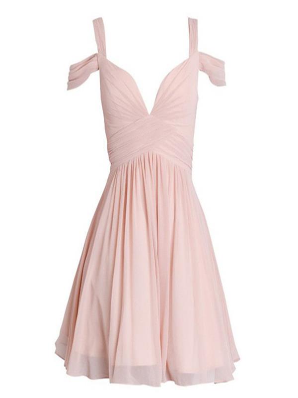 Short Homecoming Dresschiffon Light Pink Homecoming Dresssimple Homecoming Dresscheap 8005